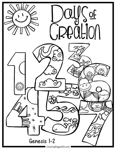 Days 1-7 Days of Creation coloring pages | Creation coloring pages ...