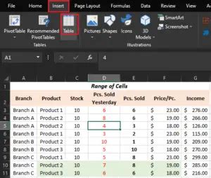 Excel Table Tutorial 的图像结果