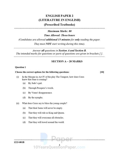 ISC English Question Paper 的图像结果