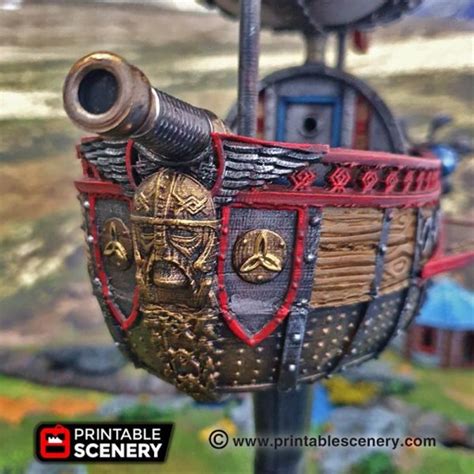 Buy Dnd Terrain Dwarf Dwarven Air Ship | Dnd D&D 28mm Miniature Terrain ...