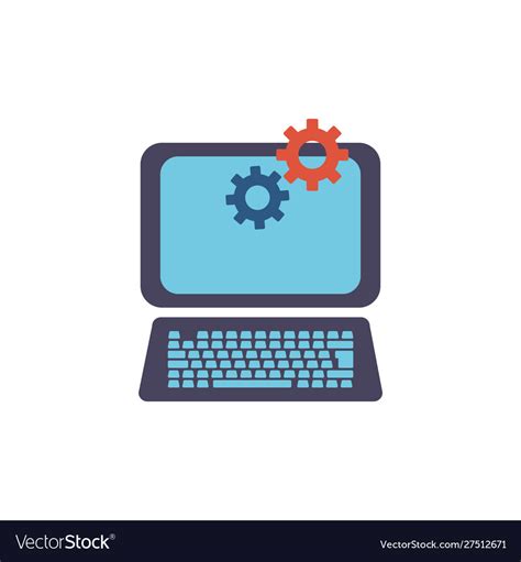 Computer icon flat design Royalty Free Vector Image