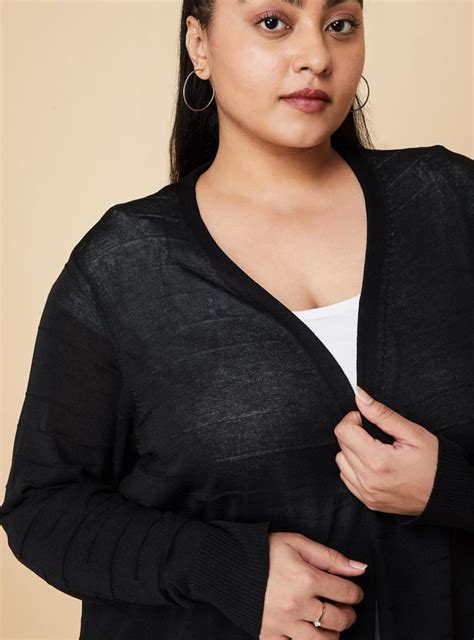 Buy Women Solid Open-Front Longline Shrug Online at just Rs. 1199.0 ...