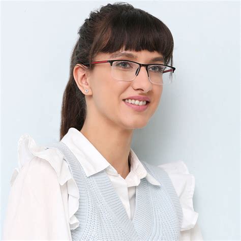 Buy Black Red Half Rim Rectangle New Balance NB E13658-C1 Eyeglasses at ...