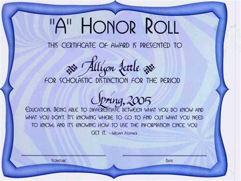 A Honor Roll Certificate Template - Social Media Template