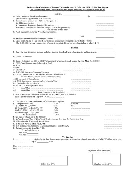 Income Tax Calculation Proforma 2023-24 - Blank Fillable Template ...