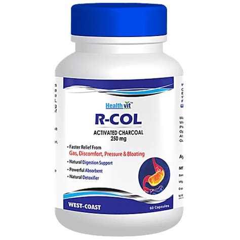 Buy Healthvit R-Col Activated Charcoal 250 mg Capsules - Natural ...