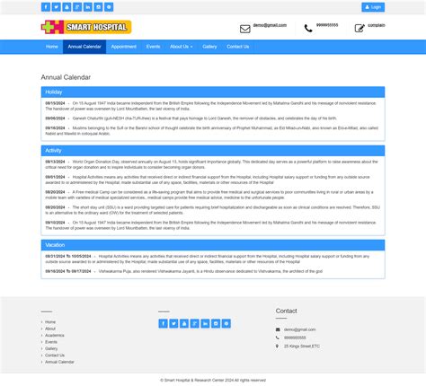 How to add holiday in annual calendar on smart hospital? - Smart ...