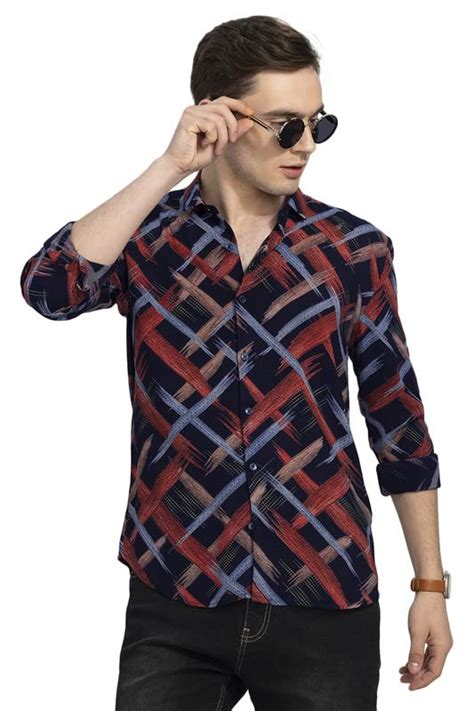 SNITCH Picasso Red Shirt Rayon Slim Fit Shirt|Anti-Dust|Coin Pocket ...