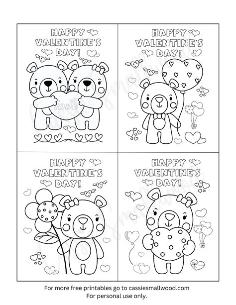 Colorable Valentine Cards Printable - Educational Printable Worksheets