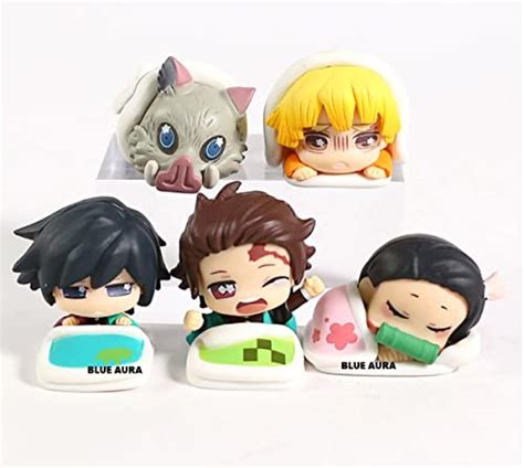 Blue Aura Anime Figure Height-5CM Miniature Toy Set of 5 Figures for ...