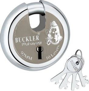 BUCKLER Iron-Steel 92MM,10 Lever-4 Keys Shutter lock for Shop,Godown ...