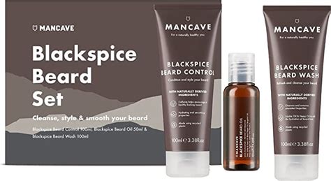 Buy ManCaveBlackspice Beard Gift Set with 3 Beard Grooming Essentials ...