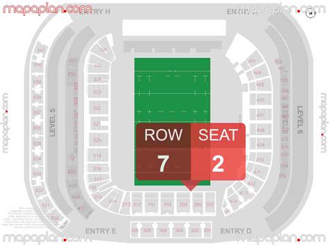 Eden Park Stadium seat & row numbers detailed seating map, Auckland - MapaPlan.com - capacity of eden park
