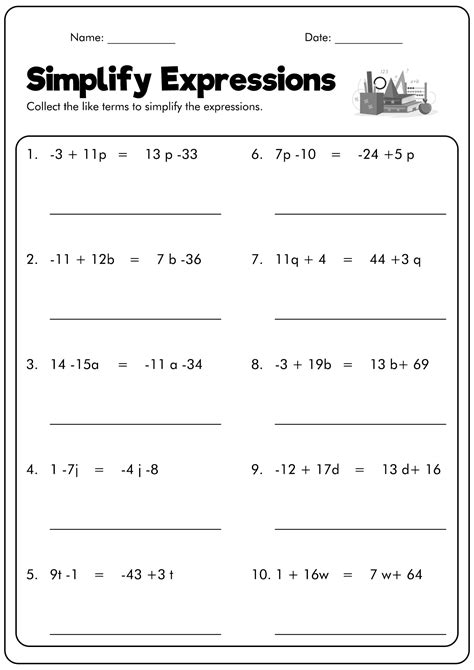 13 6th-Grade Combining Like Terms Worksheet - Free PDF at worksheeto.com