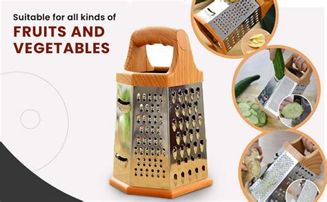 ELEXIQ Multi Purpose 6 Side Stainless Steel Grater Vegetable Chopper ...