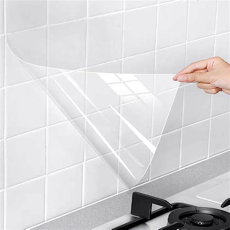 Oil Proof Wallpaper,Kitchen Backsplash Wall Protector Transparent High ...