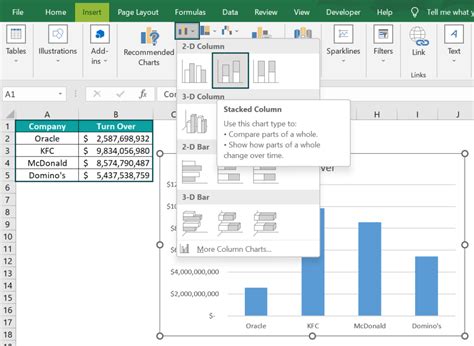 Image result for How to Create Column Chart in Excel