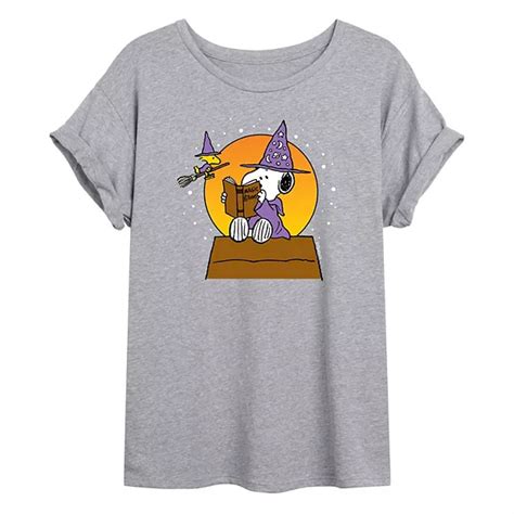 Juniors' Peanuts "Magic Potions" Snoopy Wizard Oversized Graphic Tee
