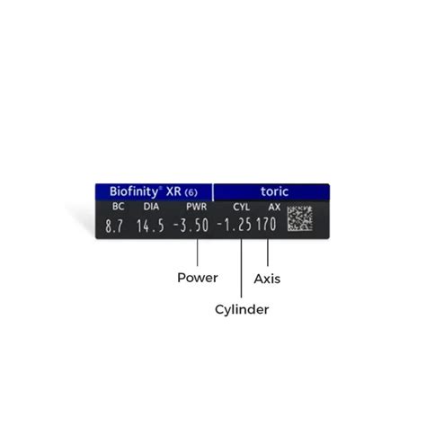 Biofinity XR Toric Monthly Disposable 3 Lens Pack - Left Eye