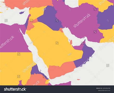 blank physical map of the middle east