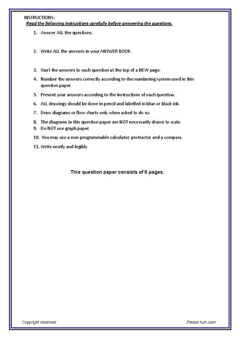Grade 10 life sciences term 3 test - INSTRUCTIONS: Read the following ...
