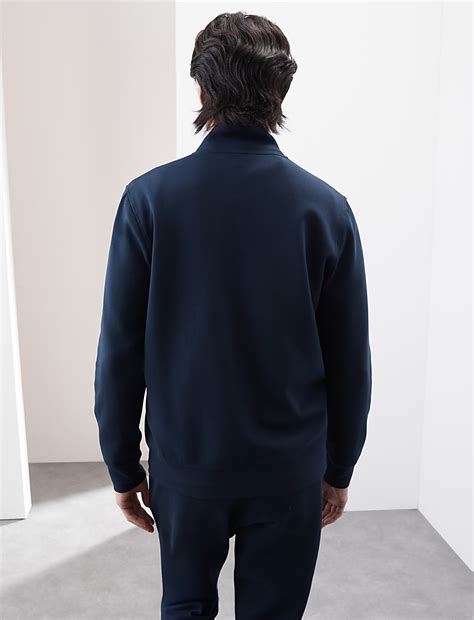 Buy Cotton Rich Zip Up Funnel Neck Jacket at Marks & Spencer