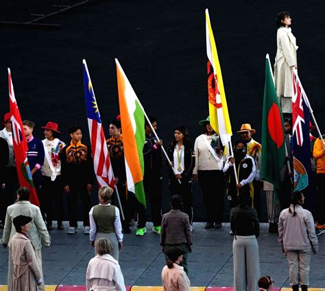 India's flagbearers Achanta Sharath Kamal and Nikhat Zareen at the ...