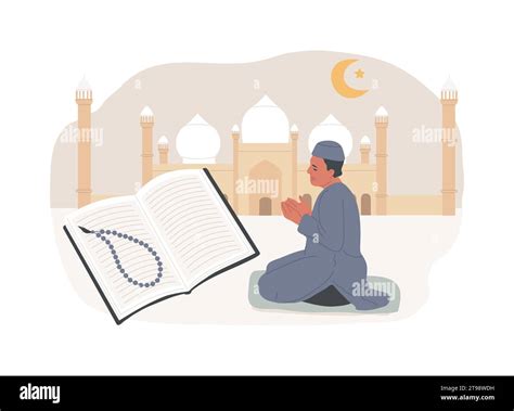 Islam isolated concept vector illustration. Abrahamic monotheistic ...