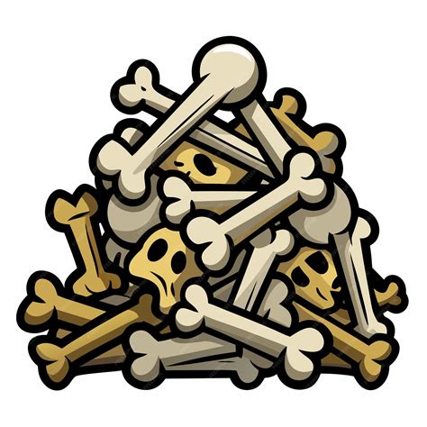 A pile of bones clip art and Vector Design With a White Background ...