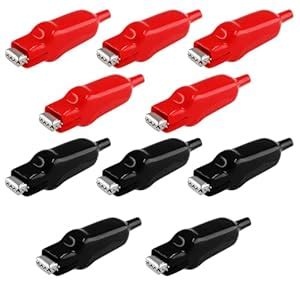 SGHAJIME 10Pcs 20A Insulated Alligator Clips Heavy-Duty Alligator ...