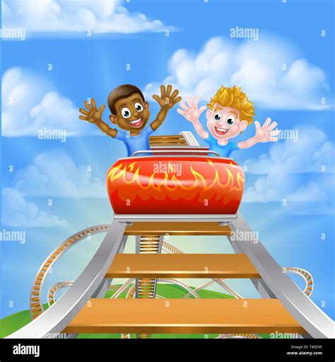 Kids On Roller Coaster Clip Art