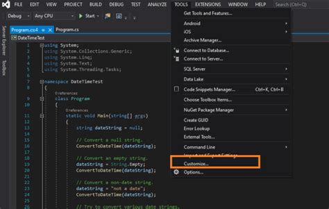 Image result for Visual Studio Menu Bar