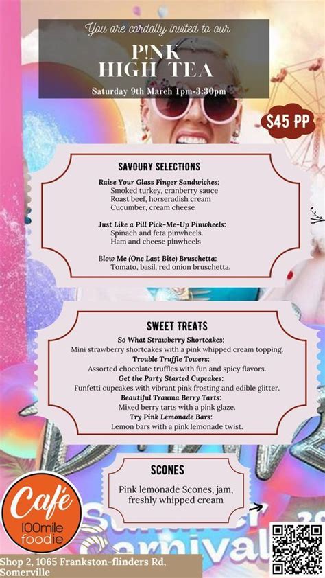 Pink High Tea, Cafe 100 Mile Foodie, Frankston, March 9 2024 | AllEvents.in