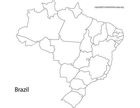 Blank Brazil Map | Blank Outline Map of Brazil