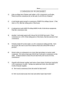 Image result for Commission Math Problems