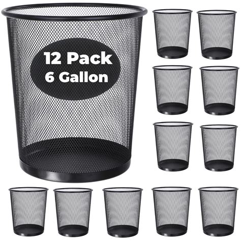 GOODSOFA 6 Gallon Mesh Trash Cans,12-Pack,Metal Wire Wastebaskets ...
