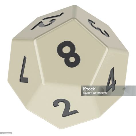 White 12 Sided Die Dodecahedron Dice 3d Rendering Stock Photo ...