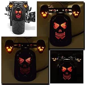 Spedy Motorcycle ATV Skull Turn Signal Light Brake Tail License Plate ...