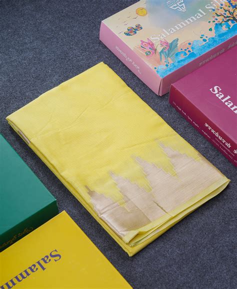 Lemon Yellow Beautiful Horizontal Lines Cotton Mix Fancy Saree With Si ...