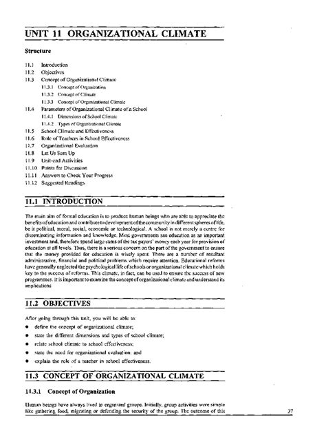 Unit-11 - UNIT 11 ORGANIZATIONAL CLIMATE Structure Introduction ...
