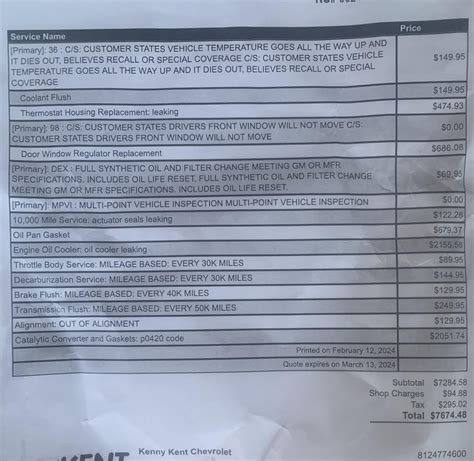 Is this dealership service estimate for my ‘16 Chevy Cruze as insane as it seemed to me? : r ...
