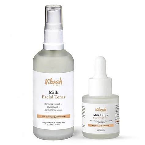 Vilvah Store Skin Hydrating Combo | Milk Drops Serum | Milk Face Toner ...