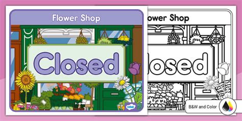 Flower Shop Dramatic Play Closed Sign (teacher made)