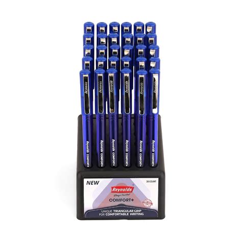 Reynolds COMFORT+ BALL 30CT BLUE DISPENSER | Ball Point Pen Set With ...