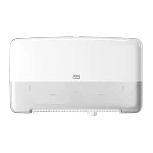 Tork Twin Mini Jumbo Toilet Paper Roll Dispenser White T2, Protects ...