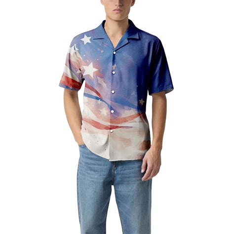 Evdexr Memorial Day Shirts for Men Usa Flag Henley Short Sleeve Casual ...
