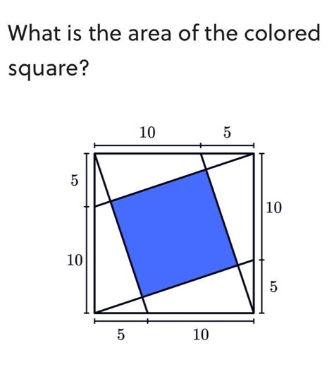 Area of colored square - Brainly.in