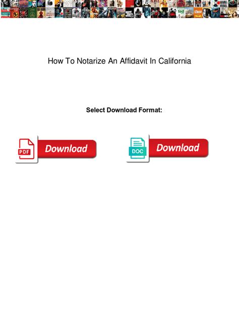 Fillable Online How To Notarize An Affidavit In California. How To ...