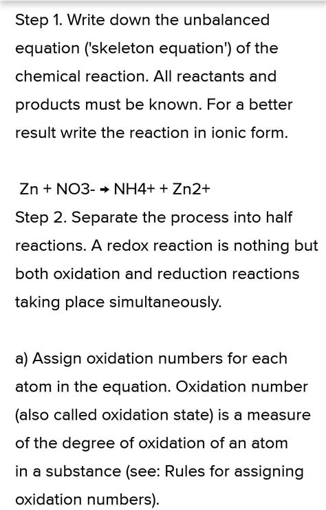 Zn+ H+ +NO3-=Zn2+ +NH4+ +H2O Balance it with ion electron method ...