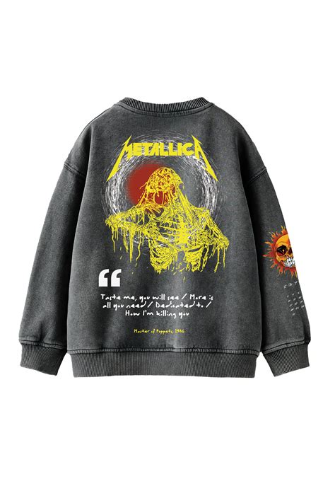 Metallica Designed Oversized Sweatshirt – Blue Clover